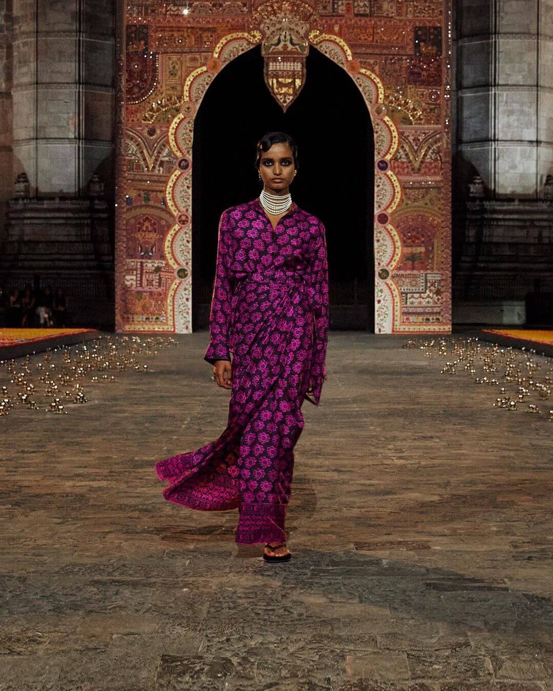 Highlights From Dior Fall/Winter 2023 Show In Mumbai: the stunning heritage-celebrated embroidery work. Photo Credit: www.instagram.com