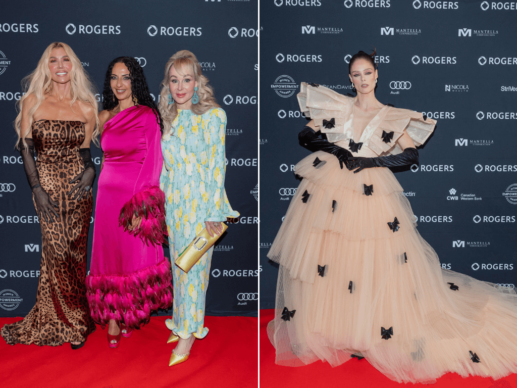 L: Sylvia Mantella (Mantella Corporation), Klaudia Zinaty and Suzanne Rogers (Rogers Communications) | R: Supermodel Coco Rocha. Photo Credit: George Pimentel
