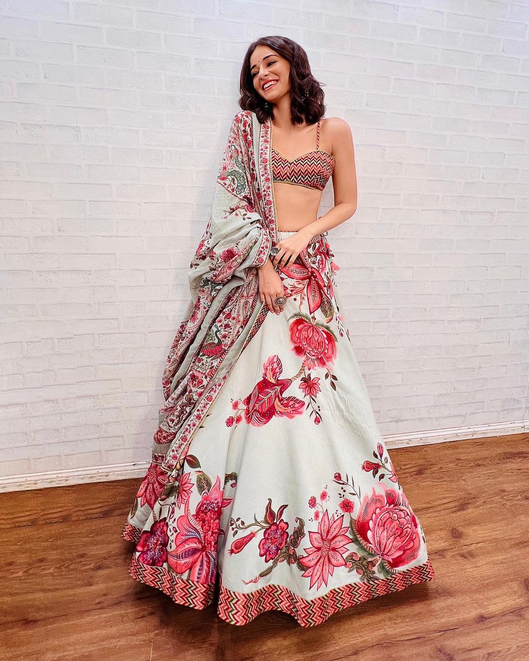 Celeb Style Alert: You Must Zoom In To See The Details Of Ananya Panday's Fab Floral Lehenga: Ananya Panday. Photo Credit: www.instagram.com