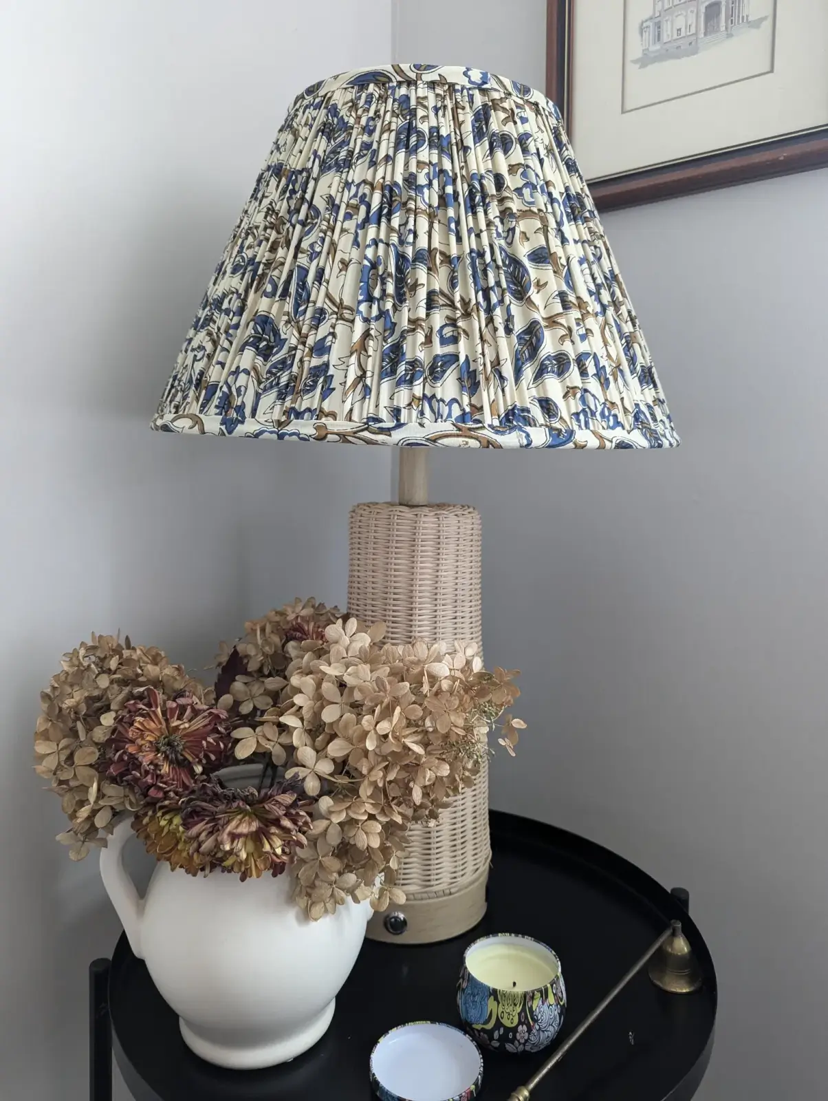 Jali, Jazz, and Cozy Corners: Your South Asian Fall Refresh - Blockprint Lampshades. 