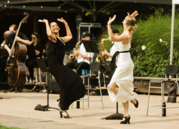 Marie Mahabal Is The One To Watch In Shaw Festival's Cyrano de Bergerac: Tom Rooney as Cyrano and Marie Mahabal as Soubrette. Photo Credit: Shaw Festival