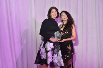 Highlights From The Women Empowerment Awards 2022: (L-R) Winner of The Leadership Award Laura Desveaux with presenter Sage Paul, Creative Director of Indigenous Fashion Week. Photo Credit: George Pimentel