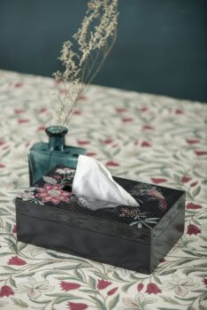 Clean Your Clutter Fast With These Smart Spring Cleaning Tips: Mihjra Tissue Box $60 USD. Photo Credit: Good Earth India