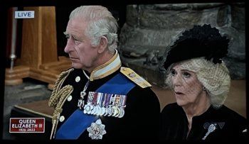 Queen Elizabeth II Is Laid To Rest With State Funeral: Overhead shot of Westminster Abbey. Photo Credit: Screenshot of CBC broadcast