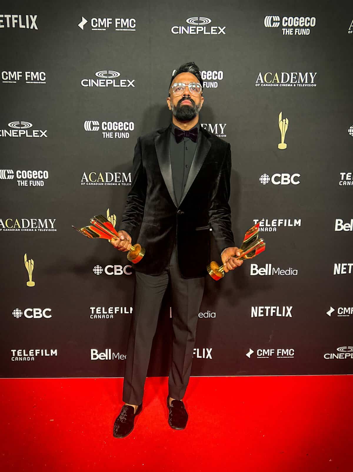 Darrell Faria at the 2026 Canadian Screen Awards, where he earned wins for People of Comedy and This Hour Has 22 Minutes.