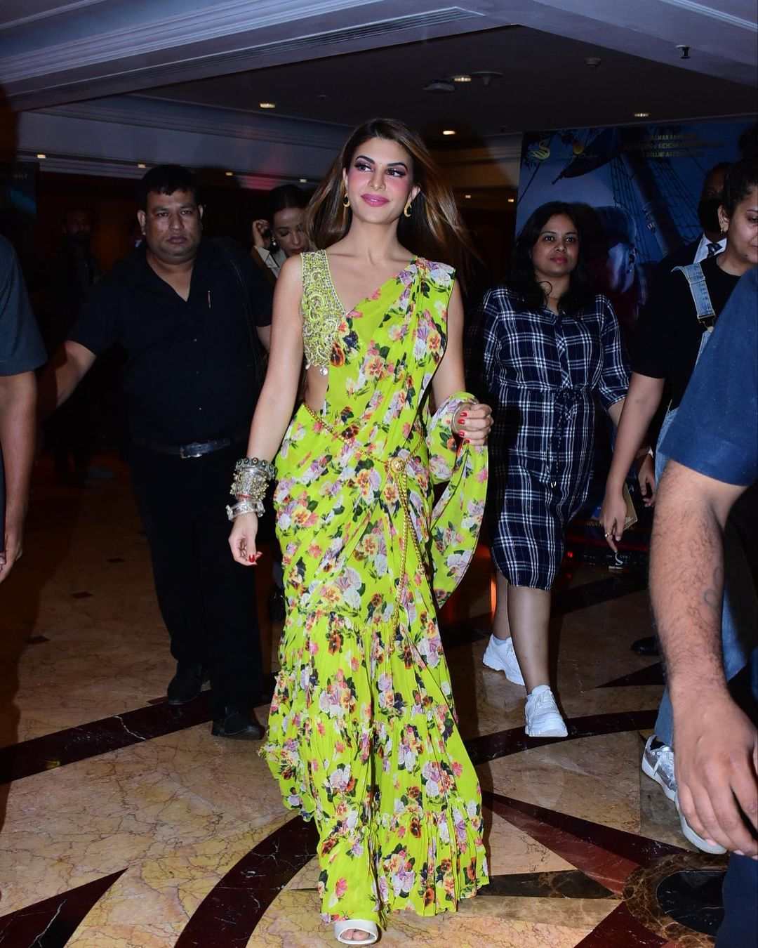 Celebrity Style Alert: Jacqueline Fernandez Is A Blooming Beauty In Floral Sari