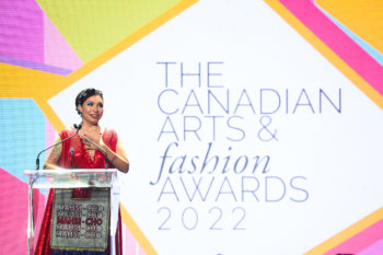 Canadian Arts & Fashion Awards (CAFA) Celebrated Canada's Iconic Style Leaders: George Sully accepting his award. Photo Credit: George Pimentel