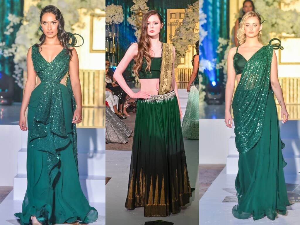 #ANOKHI20: Stunning Designs Lit Up The Ramp At The ANOKHI Emerald Runway Show. Photo Credit: Nisarg Media Productions