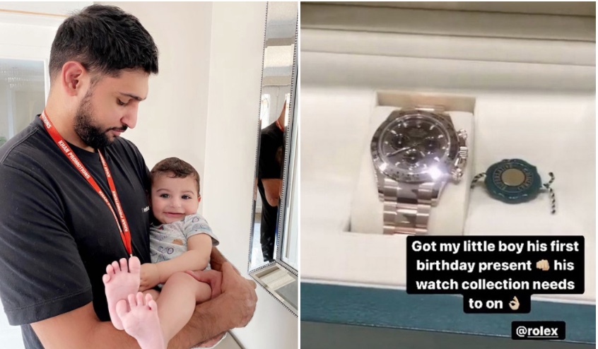 Boxing Great Amir Khan Buys His Son A Rolex For His 1st Birthday. Yes. A Rolex: Amir Khan shares his delight. Photo Credit: www.instagram.com