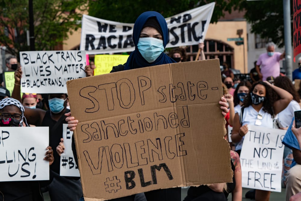 "I Can't Breathe"— A Snapshot Of A Burning America. Boston, Massachusetts. Photo Credit: Boston Institute For Nonprofit Journalism