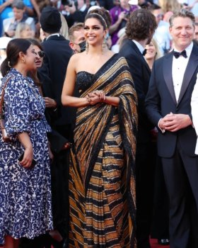 Deepika Padukone Stuns At Festival de Cannes 2022: For the grand red carpet opening night, Deepika stunned in Sabyasachi. Photo Credit: www.instagram.com