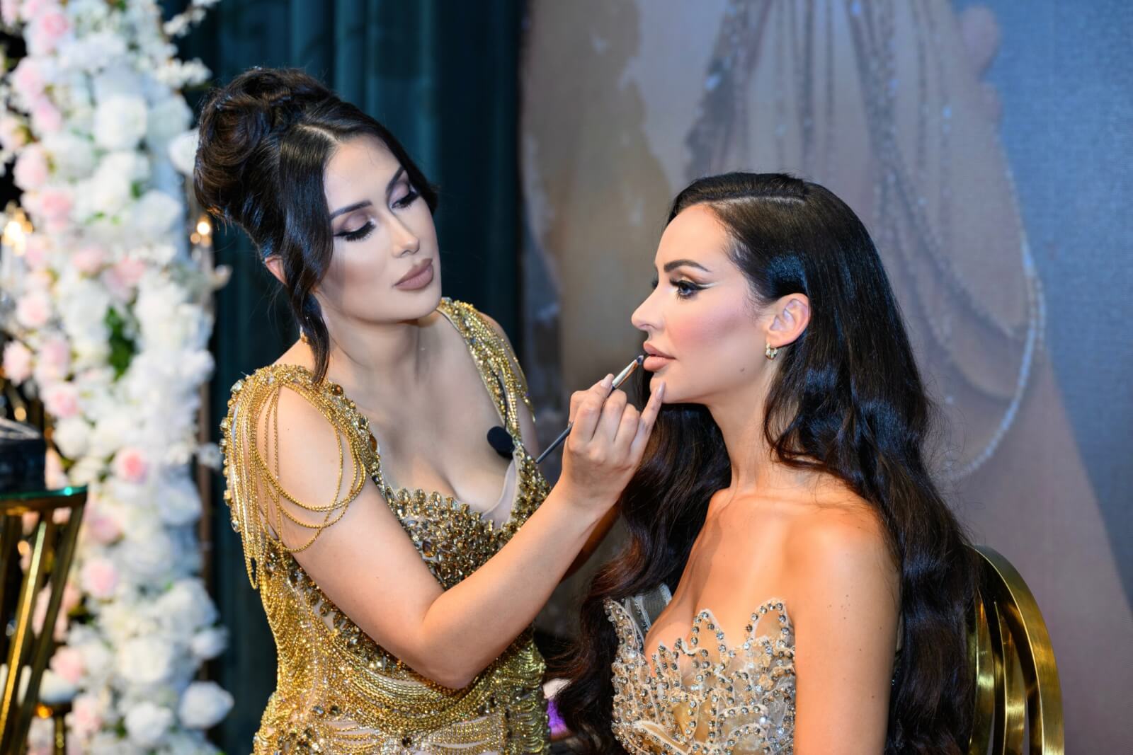 DressYourFace New York's Masterclass Was A 360 Celebration Of Beauty Empowerment: Tamanna greets her special guest model Carli Bybel on stage and gets ready for the full bridal makeup session