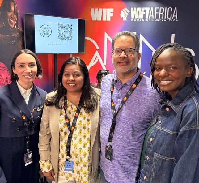 Women in Film x Box Office Guru Media breakfast at Cannes | (L-R) Andria Wilson Mirza, Rohi Mirza Pandya, Gitesh Pandya, and Cecilia W'Emedi