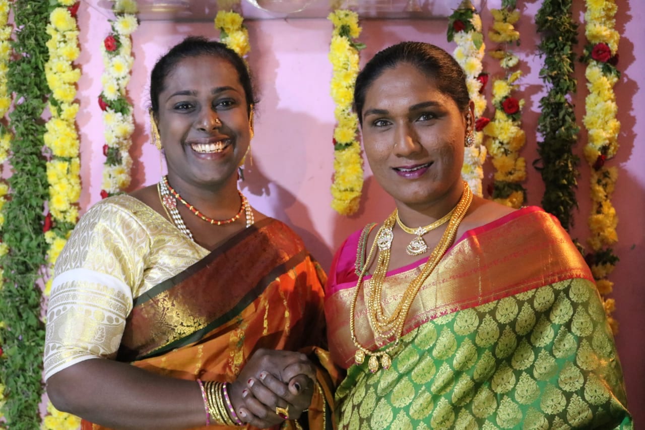 Transwoman Akkai Padmashali with her friend. Photo Credit: Akkai Padmashali