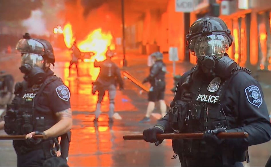 "I Can't Breathe" — A Snapshot Of A Burning America: Seattle, Washington. Photo Credit: www.katu.com