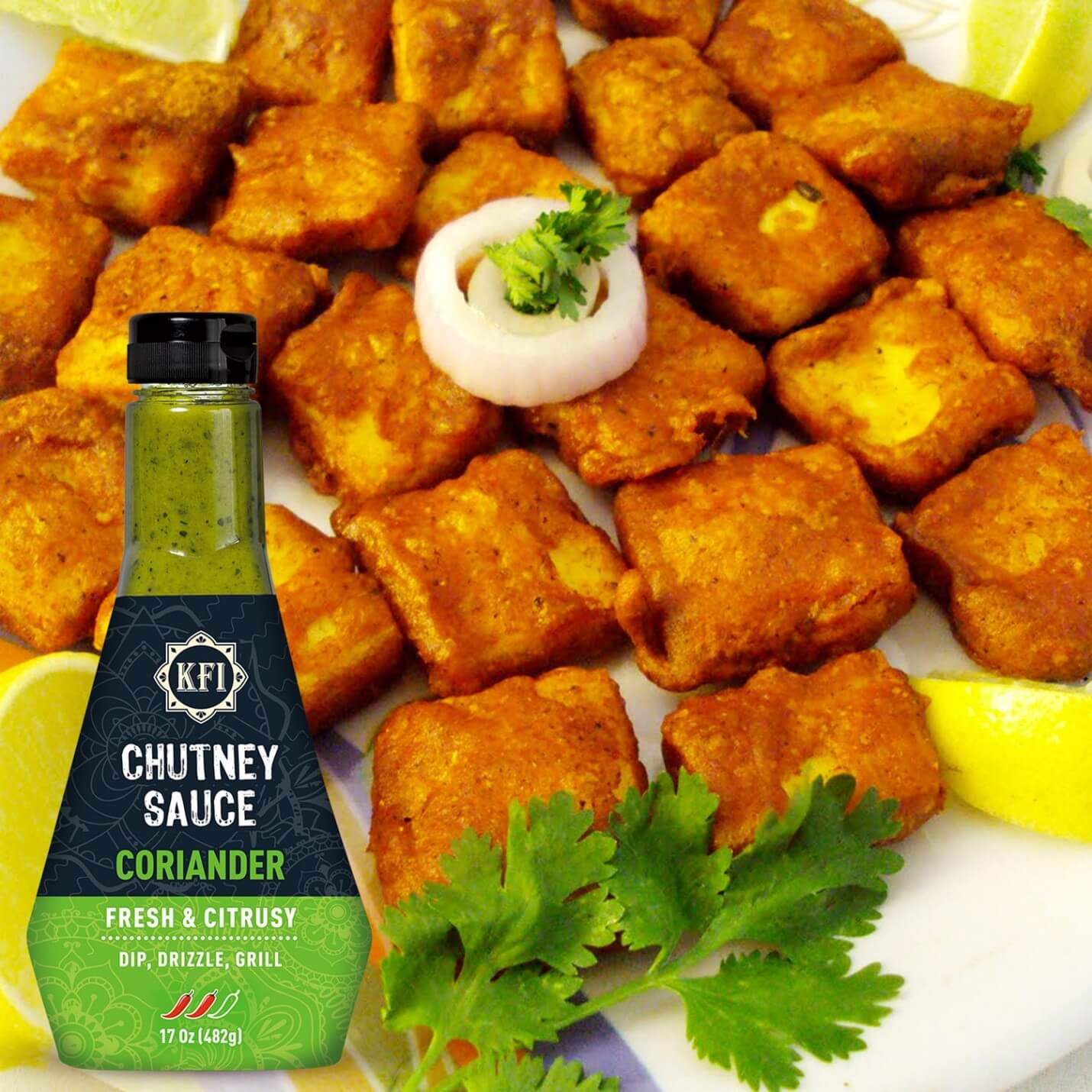 Savour the Holidays with This Paneer Pakora Recipe By KFI Sauces: Coriander Chutney Sauce by KFI Sauces. Photo Credit: KFI Sauces