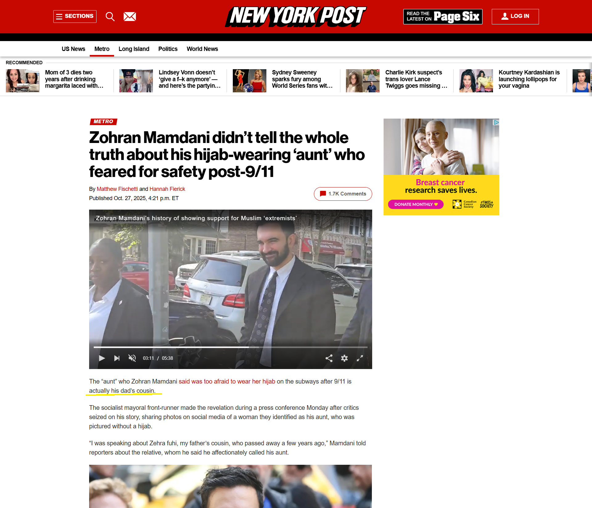 <center>Credit: <a href="https://nypost.com/2025/10/27/us-news/zohran-mamdanis-hijab-wearing-aunt-who-feared-for-her-safety-post-9-11-revealed-as-his-dads-second-cousin/" target="_blank" rel="noopener">The New York Times</a>